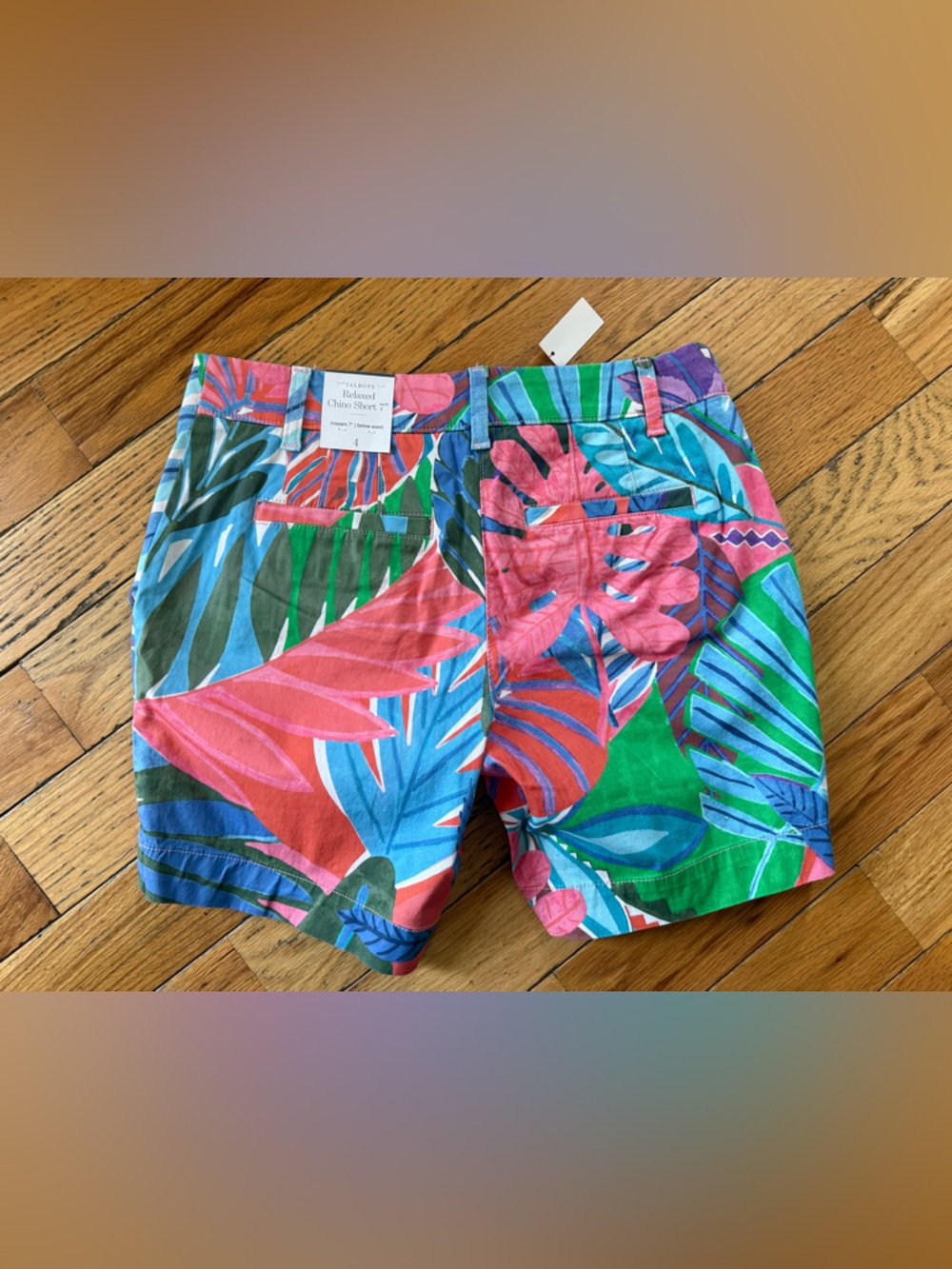 Talbots Vibrant Floral Botanical Cotton Blend Chino Shorts Women’s Size 4 NWT - Picture 10 of 15